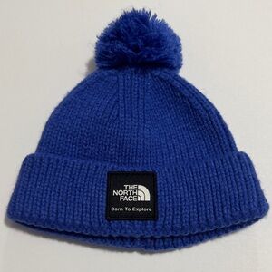 The North Face Kids Blue Pom-Pom Hat